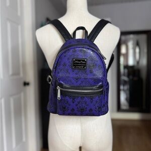 Loungefly Disney Haunted Mansion purple wallpaper backpack
